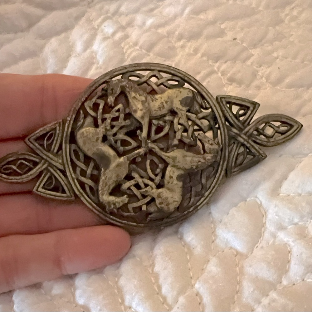 Bronze like horse brooch pin